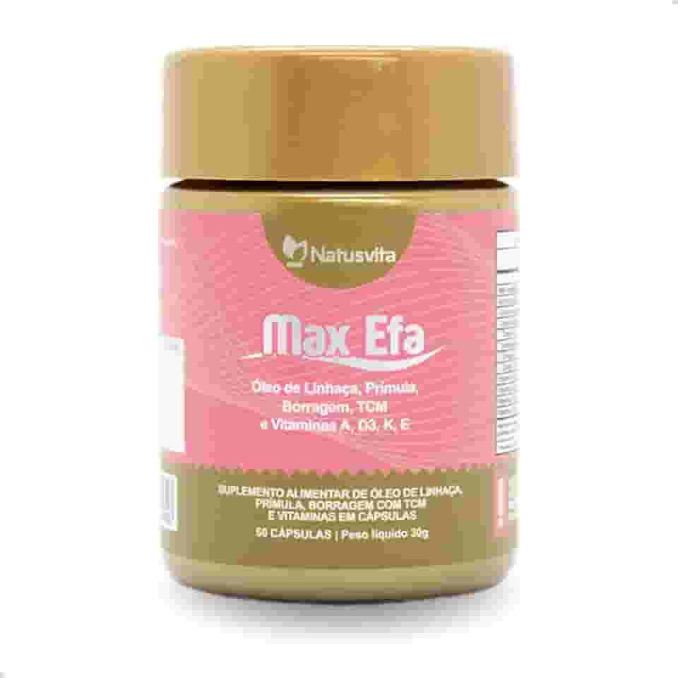 Max Efa (Óleo de Linhaça, Prímula, Borragem com TCM e Vitaminas A, D3, K e E). Suplemento Menopausa/TPM 60 cápsulas