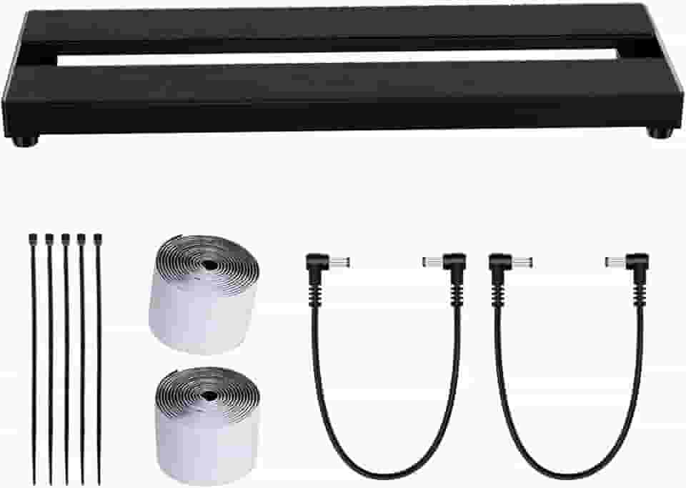 Pedaleira de guitarra de 14/16 polegadas pequena: alumínio anodizado duro, leve, mas ultrarresistente e resistente a arranhões, placa portátil pronta para estrada para 3-5 pedais (16 polegadas)