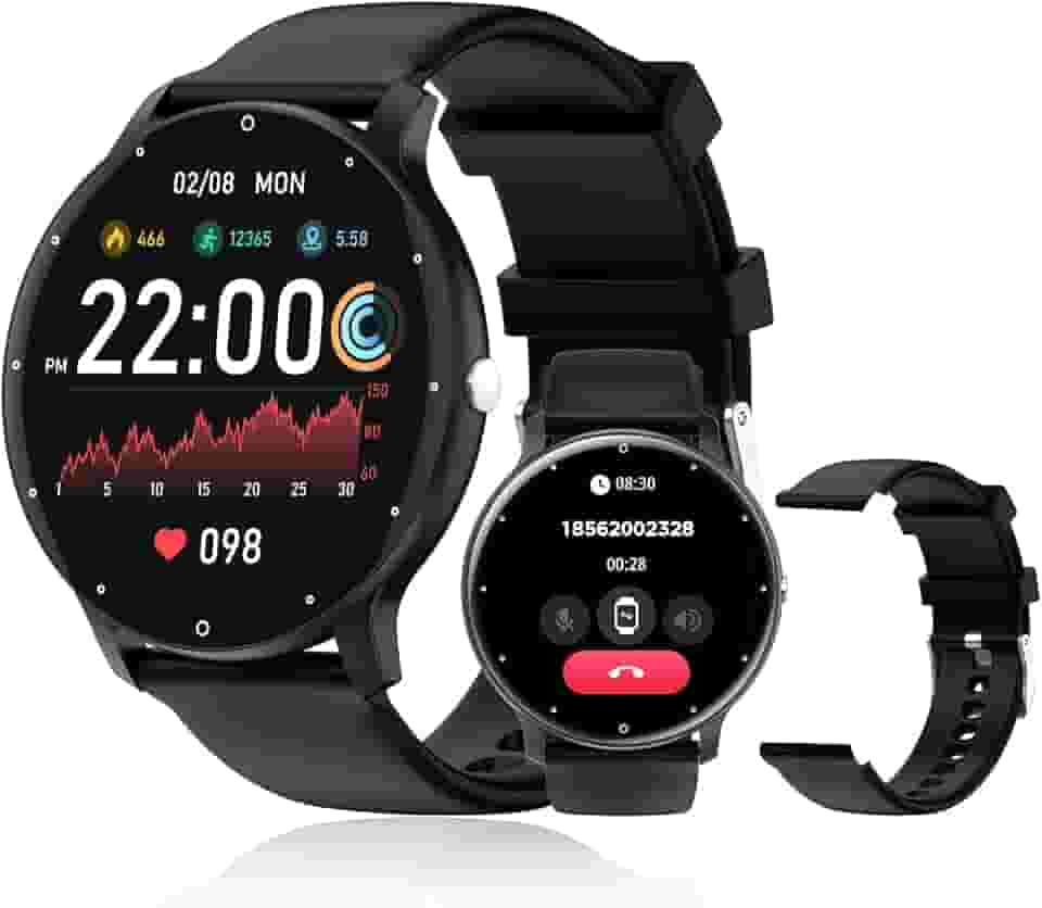 Smartwatch PEJE 1.39 Polegadas - Tela Touch Sensível,À Prova d'Água IP68,123 Modos Esportivos,Faz/Recebe Chamadas,Notificações,Assistente por Voz IA,Unissex - Compatível com Android e iOS (Preto)