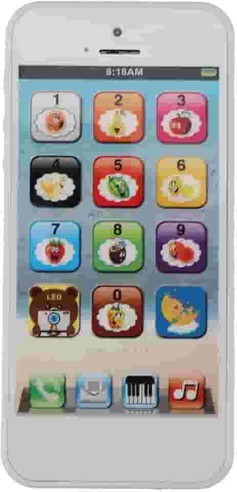 Ymiko Smartphone de Brinquedo para Crianças Aprendendo Com Tela Sensível Ao Toque, Reprodutor de Música e Luzes LED Coloridas, Telefone Interativo Com 8 Modos de Diversão para Crianças, Carregamento