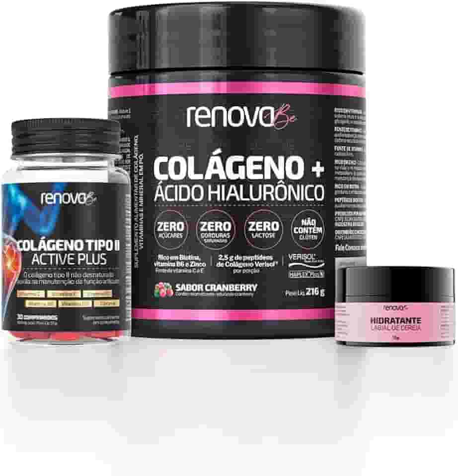 Kit Colágeno Verisol Pele e Colágeno Tipo 2 Ossos Renova Be (1 Cranberry - 1 Tipo II)