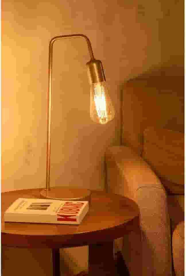 Luminária De Mesa Abajur de Cabeceira L De Quarto Sala Retro Vintage Industrial Moderno Bivolt (Dourado)