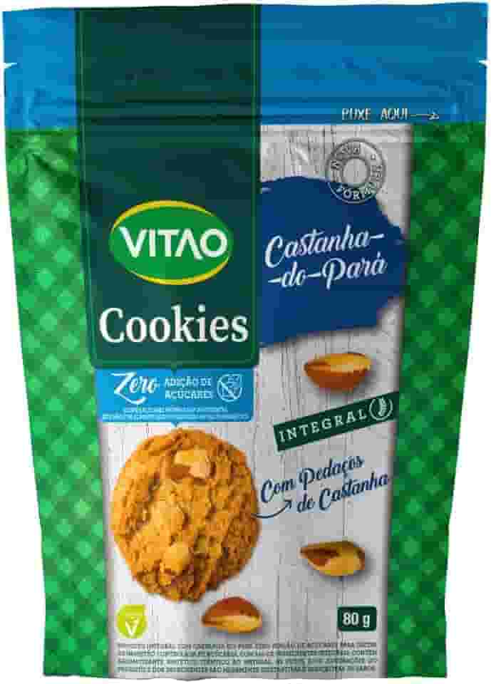 Vitao Cookies Zero Integral Castanha Do Pará 80G