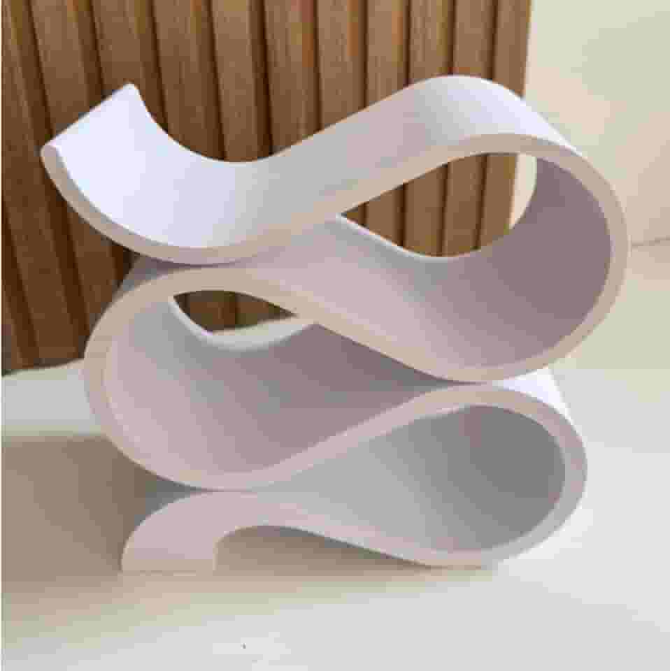 Adega de mesa com suporte para vinho elegante e sofisticada. (Branco)