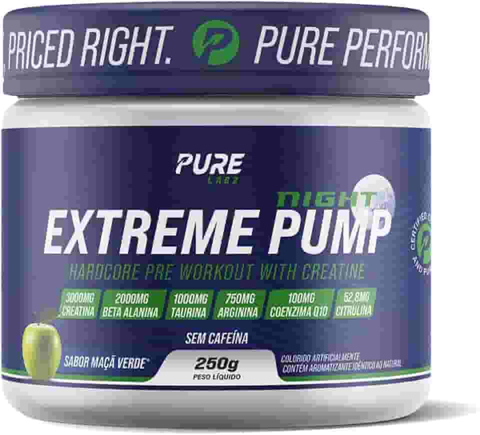 Pré Treino Extreme Pump Night S/Cafeína 250g Pure Athletic Cor:Maçã Verde
