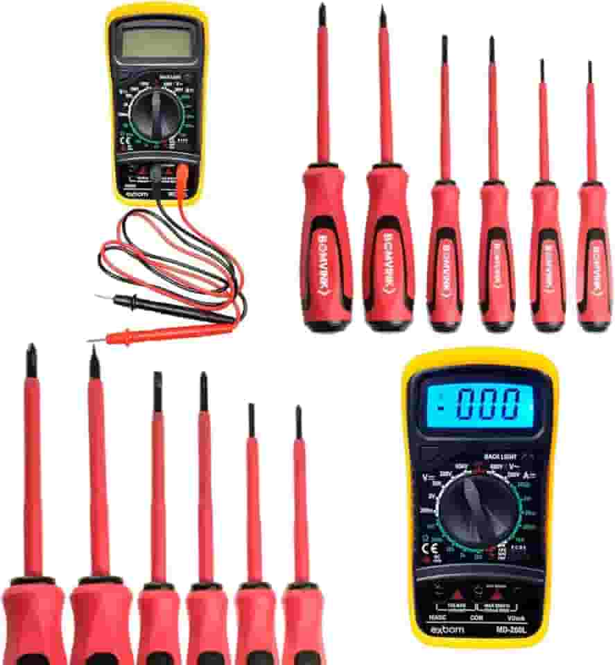 Kit Chave Fenda Isolada 6 Chaves + Multímetro Profissional