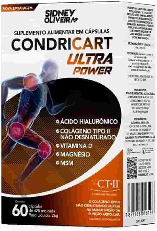 Colágeno Tipo Il + Vitamina D3 + Magnésio + Ácido Hialurônico + Msm Condricart Ultra Power 60 Cápsulas Sidney Oliveira