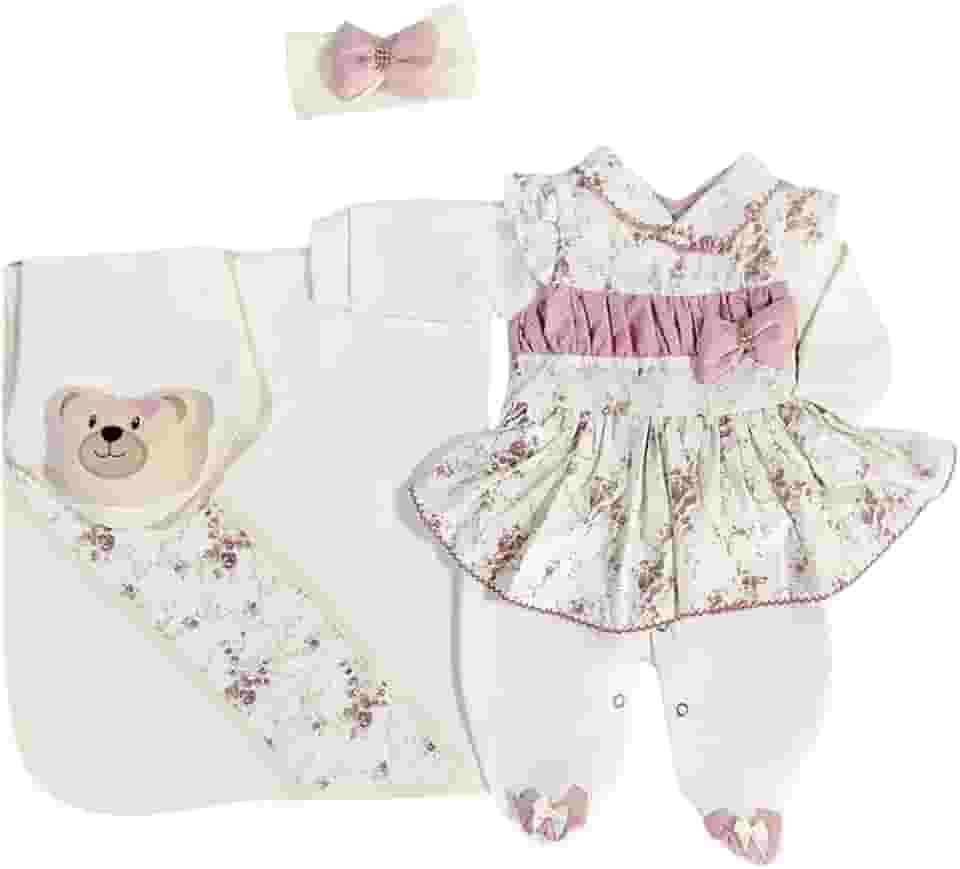 Saida Maternidade Menina Charlote 05 Peças Roupas de Bebê