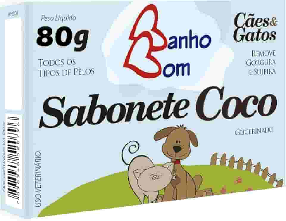 Sabonete Coco Banho Bom Cães e Gatos 80 g