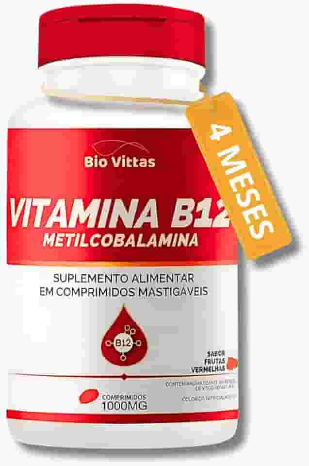 Vitamina B12 Metilcobalamina 120 Comprimidos Mastigáveis 1000mg [4 MESES DE DURAÇÃO]