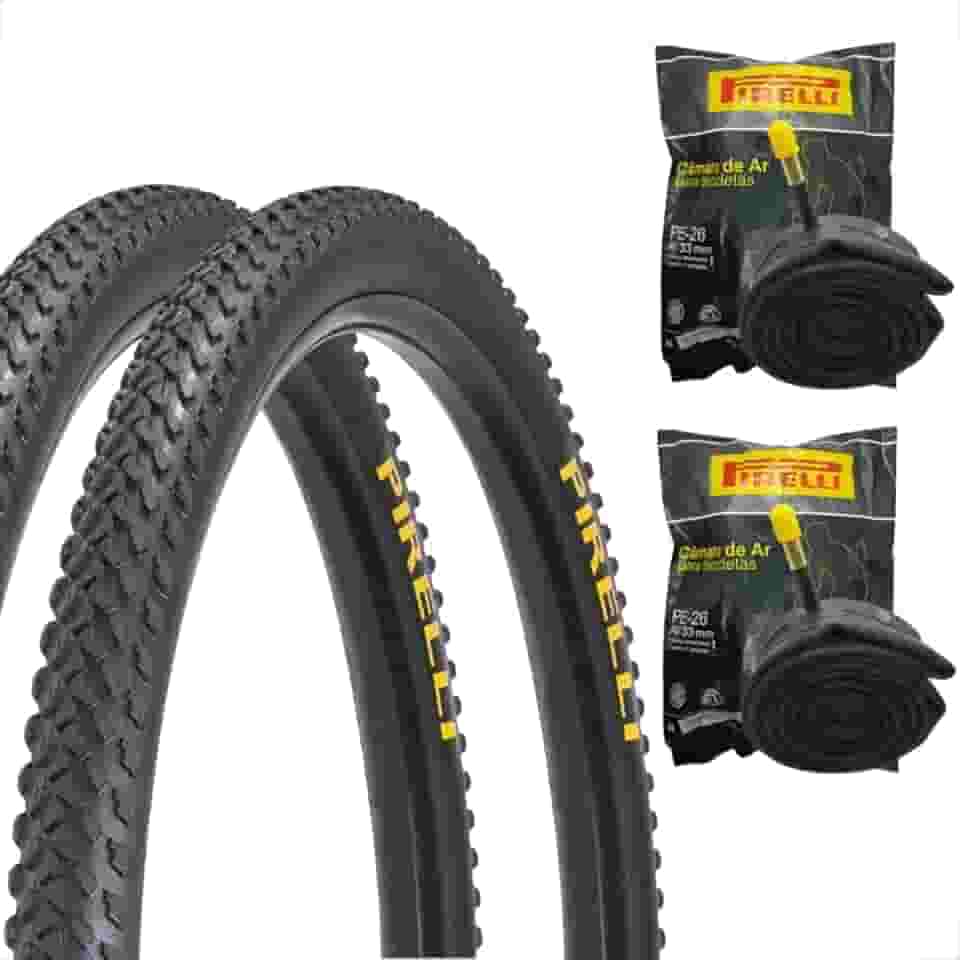 Kit 2 Pneus Pirelli Scorpion MB2 26x2.00 Arame e 2 Câmaras Pirelli PE-26