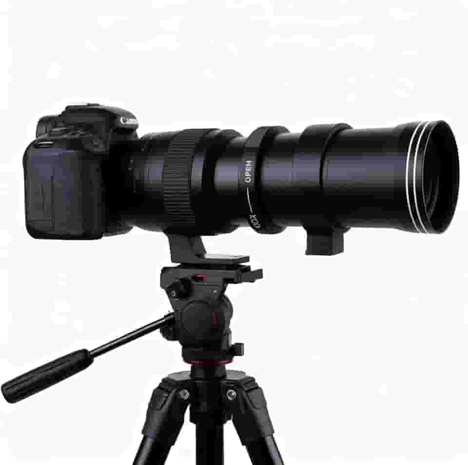 Andoer Lente teleobjetiva zoom manual 420-800 mm f/8.3 para Canon EOS Rebel SL2 SL1 T3 T3i T4i T5 T5i T6 T6i T6s T7 T7i 4000D 6D 7D 60D 70D 77D 80D 5D II/III/IV 550D 650D 650D D