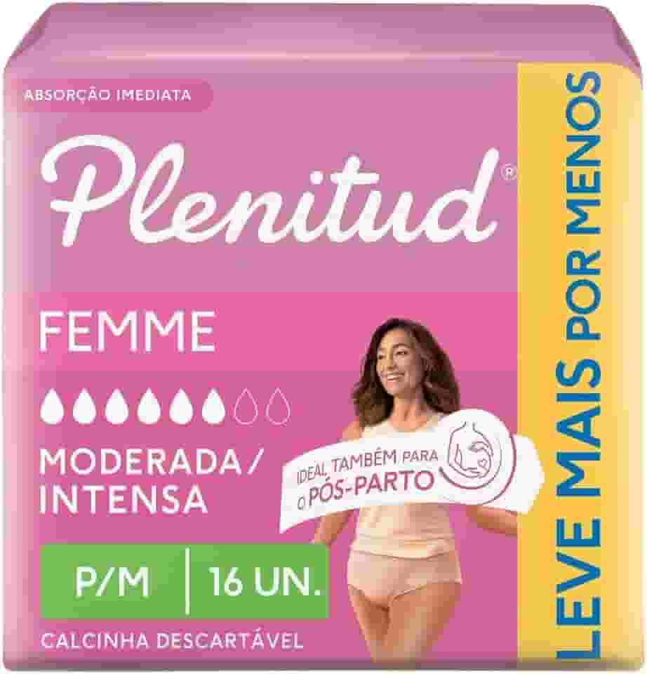 Plenitud Roupa Íntima Active Mulher, 16 unidades - P/M - Leve 16 Pague 15