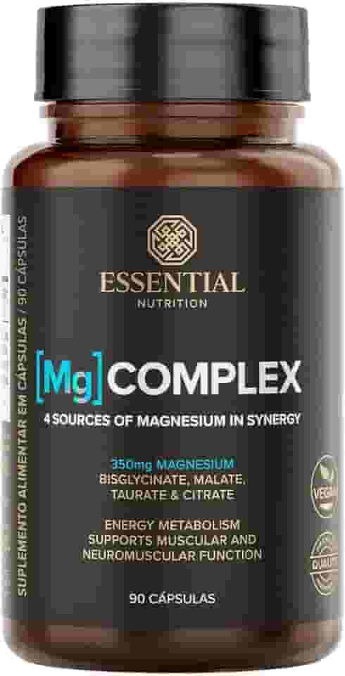 Mg Complex - 4 Tipos de Magnésio - 90 Capsulas - Essential Nutrition