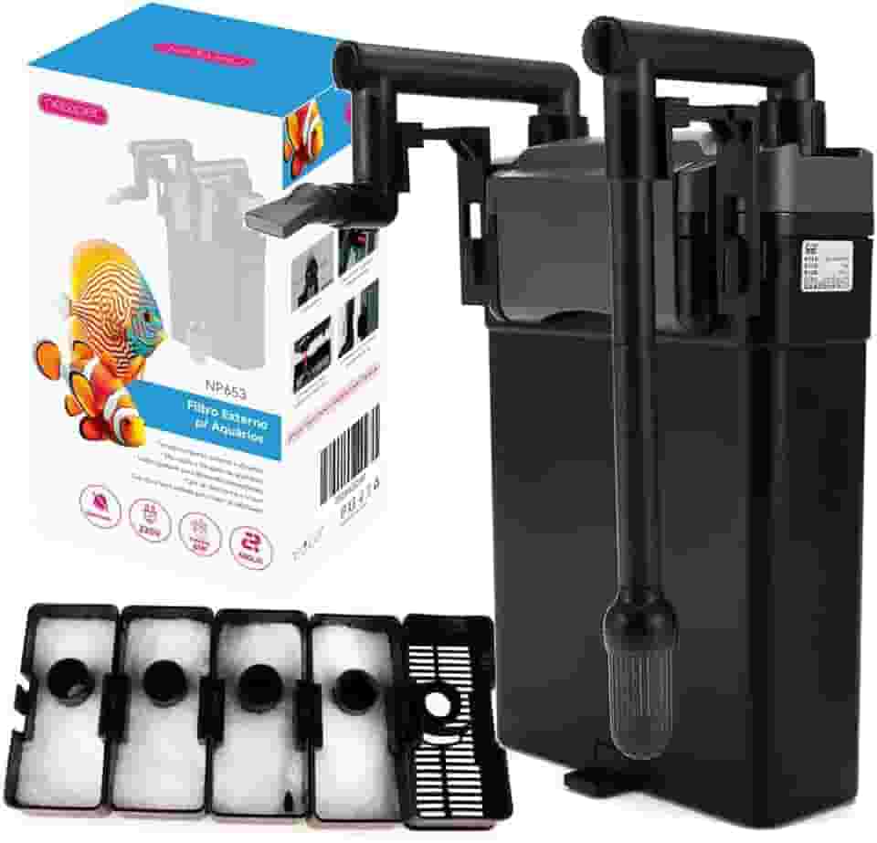 NEWPET Filtro Externo Hang-On 500L/H 6W, Filtro Suspenso Ultra Silencioso para Aquários (220V)