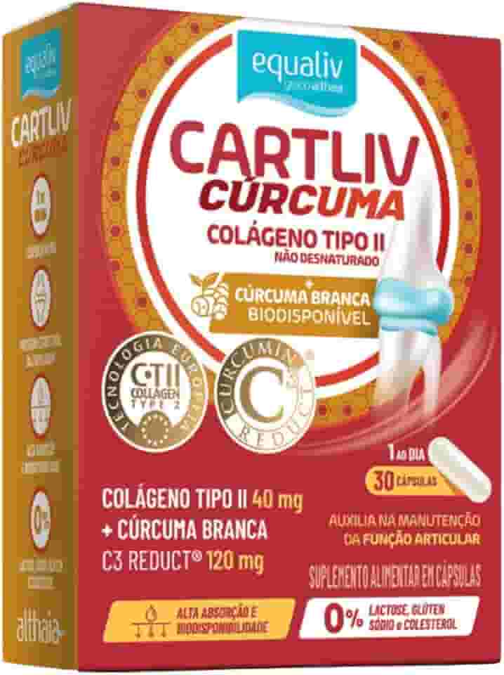 Equaliv Cartliv Cúrcuma – Colágeno Tipo II com Cúrcuma Branca – 30 Cápsulas