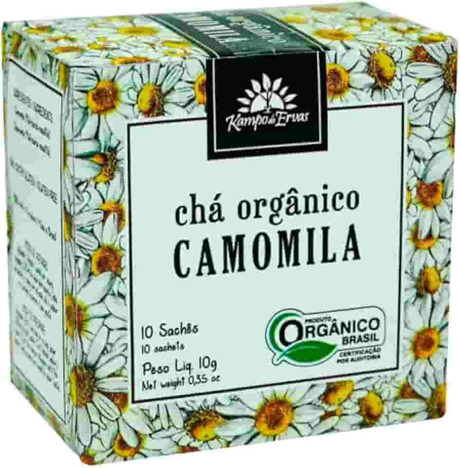 Chá De Camomila Orgânica Em Sachês Kampo De Ervas 10G