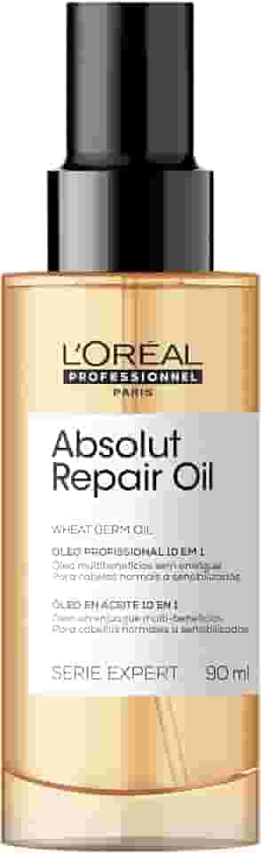L'Oréal Professionnel Óleo 10 em 1 Absolut Repair | Multi-benefícios para cabelos secos e danificados | Repara e Promove Brilho | Com Gold Quinoa e Proteínas