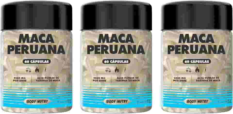 Kit 3x Maca Peruana Premium 2500mg 100% Pura Pote 60 Cápsulas Matéria Prima Importada Para Homens e Mulheres | Energia Resistência