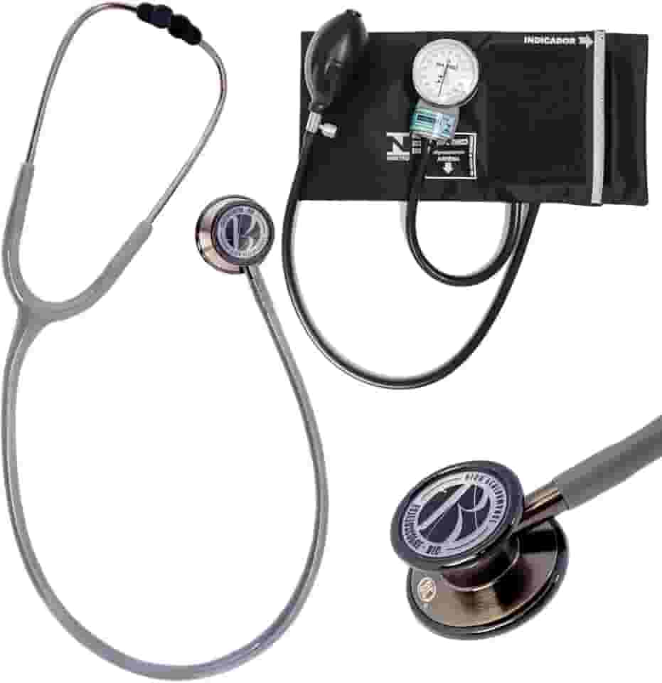 Kit Estetoscópio BIC Eternity + Esfigmomanômetro Pamed Com Bolsa - Enfermagem e Medicina (CINZA GRAFITE)