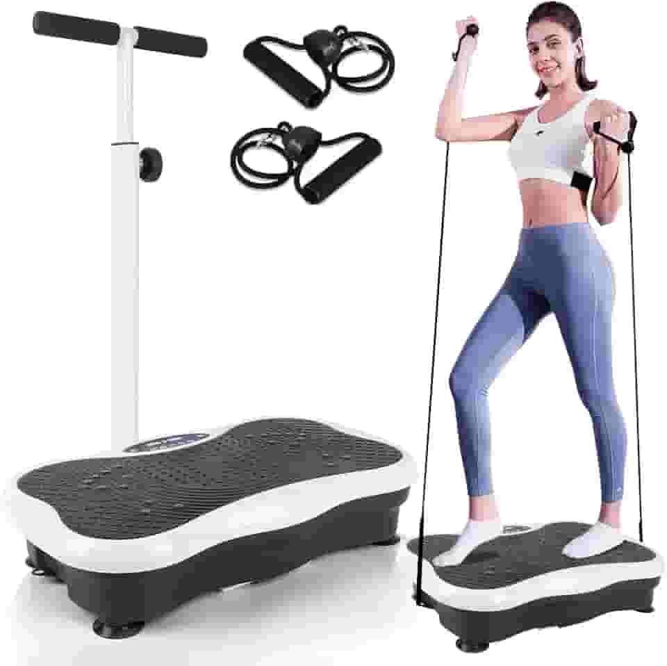 Plataforma Vibratória, Vibration Plate Exercise Machine With Waist, Lataforma de Vibração para Treino de Corpo para Perda de Peso, Plataforma de Vibração para Treino de Corpo Inteiro（110v）