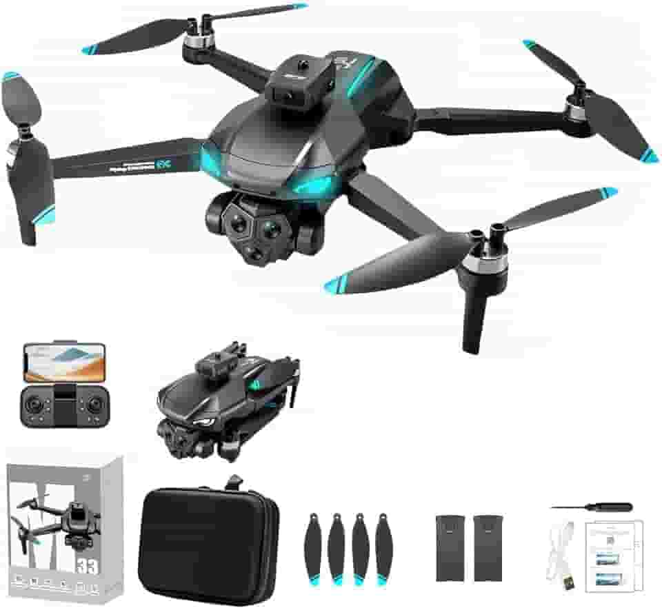 M33 Max Drone Profissional 4K com Câmera HD, Dobrável, 5G WiFi, Sistema de Evitar Obstáculos 360° - Bateria de Longa Duração, Ideal para Filmagens Aéreas