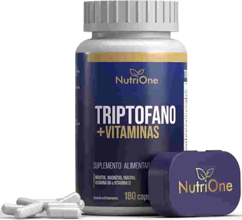 Triptofano 500mg 180 Cápsulas + NIacina, Inositol, Magnésio, Vitamina D e B6 - Nutrione