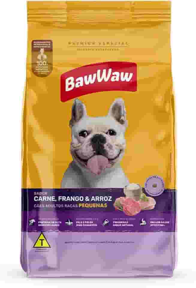 Ração Baw Waw para cães adultos raças pequenas sabor Carne, Frango e Arroz - 5kg