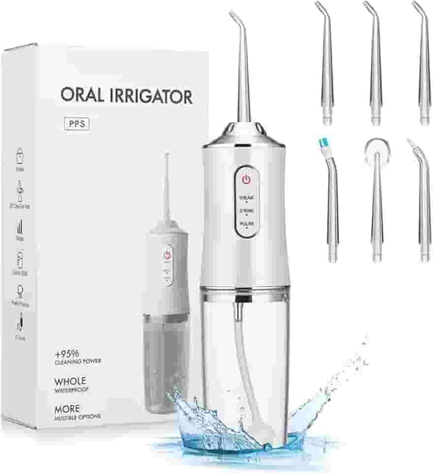 Irrigador Oral Limpeza Profunda Jato D àgua Supersônico 3 Modos Diferentes Tanque de 220ML Eletrico Dentes e Gengiva