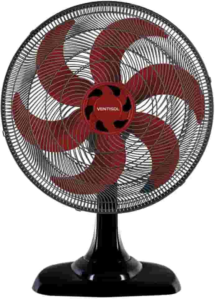Ventisol Ventilador de Mesa Oscilante, Turbo 6 Pás Premium, Vermelho, 50cm, 220V