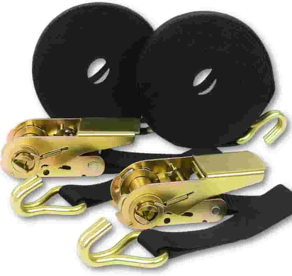 Kit 2x Cinta Catraca 800kg 4,6 Metros Amarração de Carga em Caminhão Carreta Camionete Moto com Gancho J em Aço Bicromatizado - Vale Cintas (2)