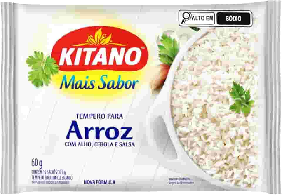 Tempero para Arroz Kitano Mais Sabor Pacote 60g 12 Unidades