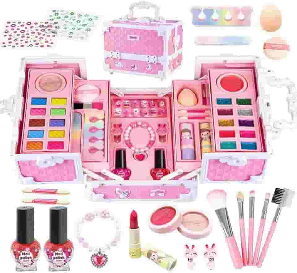 Conjunto De Maquiagem Com Maleta Infantil Lavável Presente