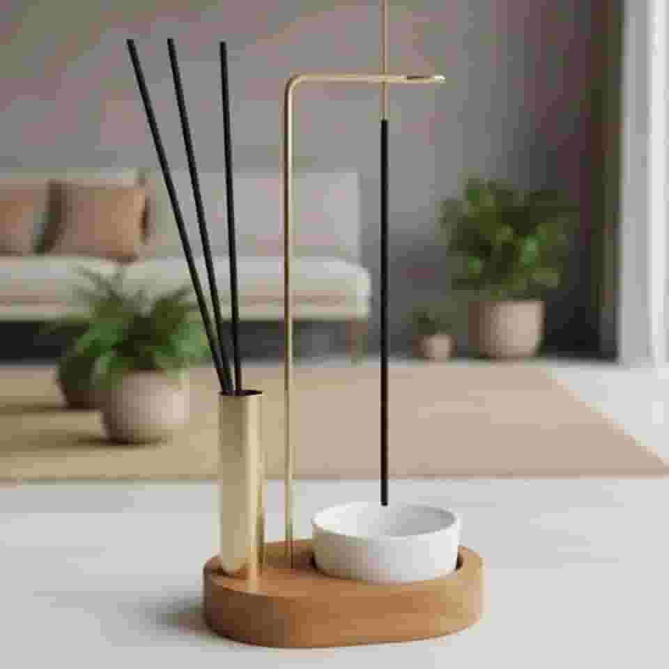 Incensário Porta Incenso Invertido Redondo Copo Porcelana Suporte para Insenso Master Queimador de Incenco