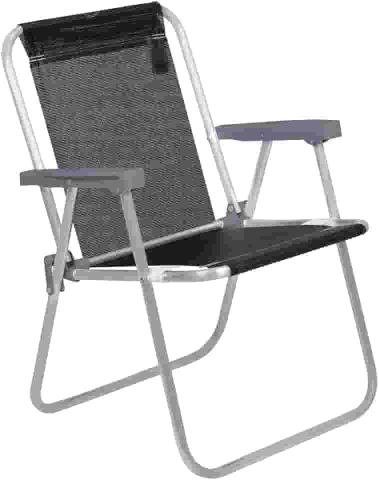 Bel - Cadeira de Praia Alta Lazy em Alumínio Preta
