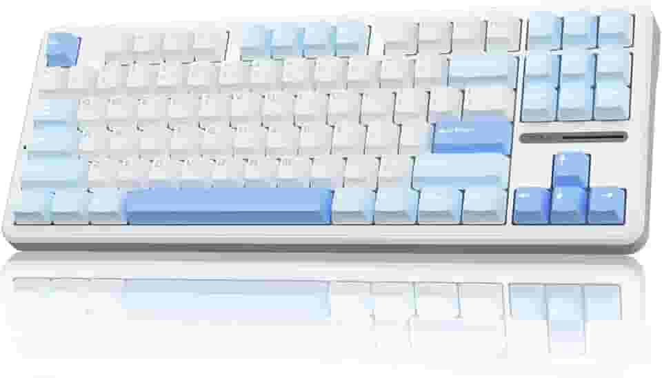 AULA Teclado mecânico sem fio F87, teclado de troca a quente personalizado 75% TKL, teclado para jogos de montagem em junta com teclas PBT, interruptores de madeira cinza pré-lubrificados, teclado
