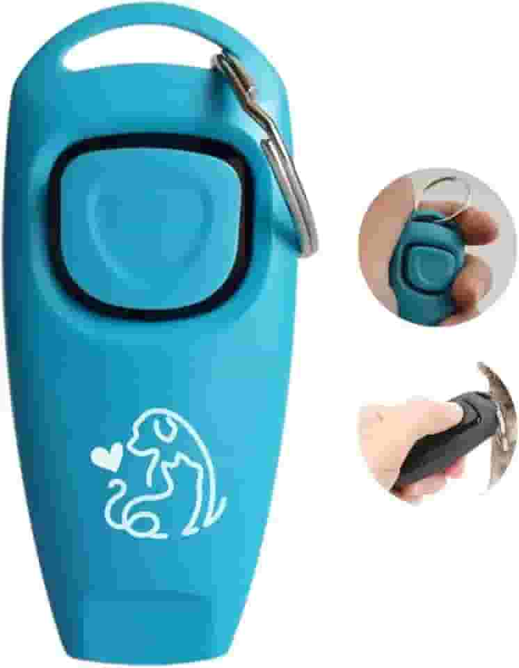 Clicker de Adestramento 2 em 1 PETYC Clicker com Apito Ajustável para Treinamento de Animais (Azul)