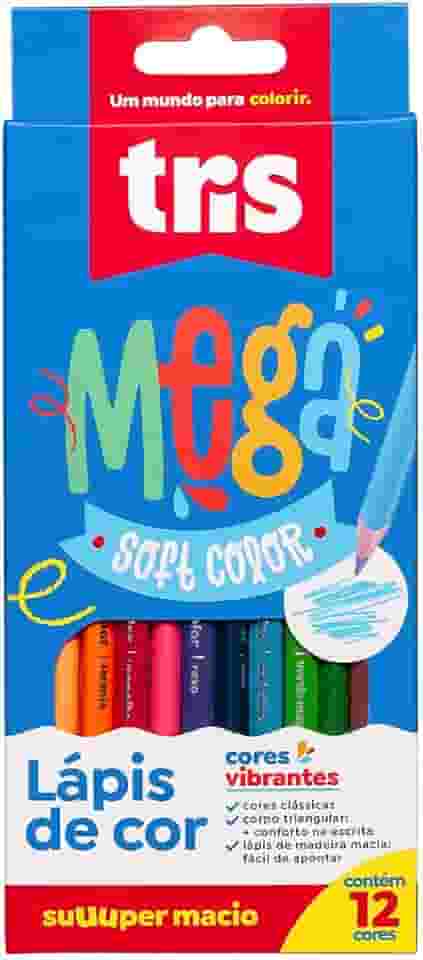 Lápis De Cor Mega Soft Color - 12 Cores - Tris