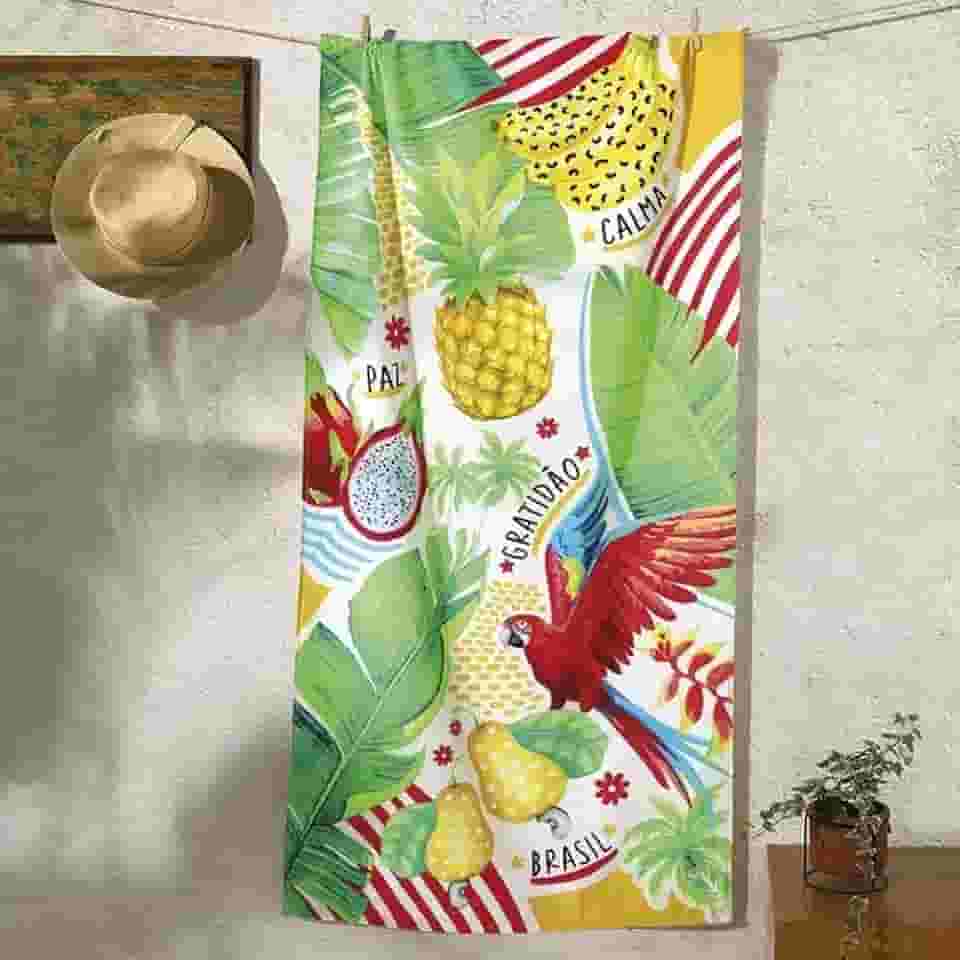 Toalha de Praia Gigante Aveludada Brasilidade Dohler