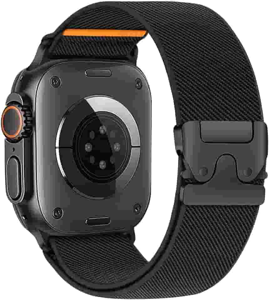 Pulseira esportiva elástica para Apple Watch Ultra/2/3 de 49 mm, 46 mm, 45 mm, 44 mm e 42 mm, pulseira de nylon para Apple Watch SE 3/2/1 séries 11 10 9 8 7 6 5 4 3 Ultra