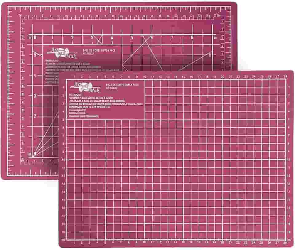 Base de Corte A4 30x22 cm Mesa de Apoio Placa para Corte Costura Patchwork Artesanato (Rosa)