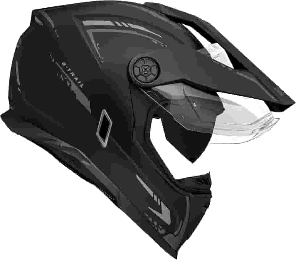Capacete Moto Bieffe B-Trail Authentic Preto Fosco Grafite Com Óculos Interno