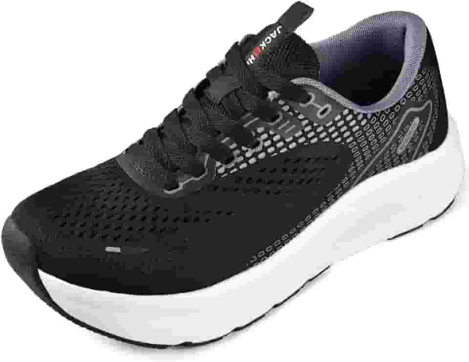 Sapatos masculinos com bico largo, suporte de arco, tênis de largura larga para corrida, caminhada, tênis, ortopédico, fascite plantar, treino, com sola grossa acolchoada zero drop