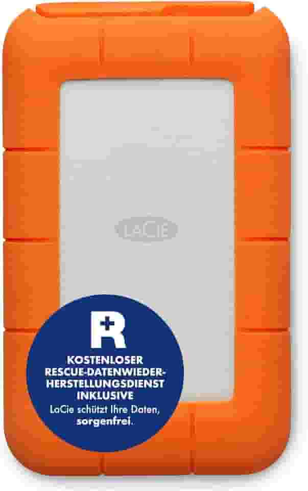 HDD Externo Portátil LaCie Rugged 2TB USB-C/USB 3.0 Resistencia a Queda - Laranja