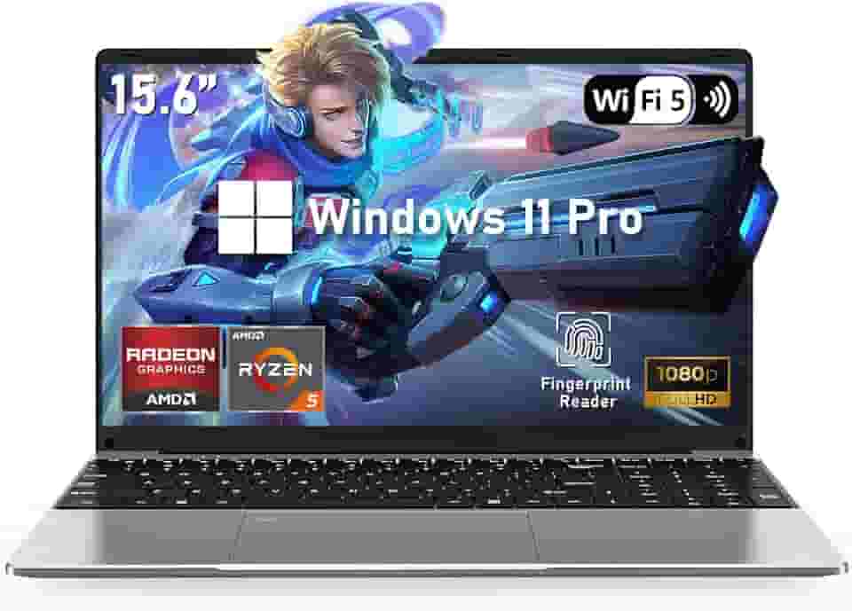 Laptop para jogos, laptop de 15,6 polegadas, RAM de 32 GB SSD de 1 TB, AMD Ryzen 5 7430U (até 4,3 GHz, Beat 5700U), gráficos AMD Radeon, tela FHD 1920 x 1080 de 15,6 polegadas, WiFi 5, BT5.0