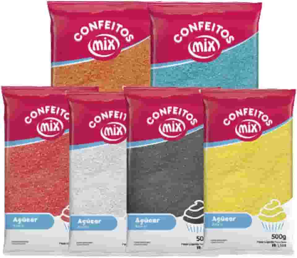 06 Açúcar Colorido Algodão Doce Bolo Cupcake Docinhos Confeitaria