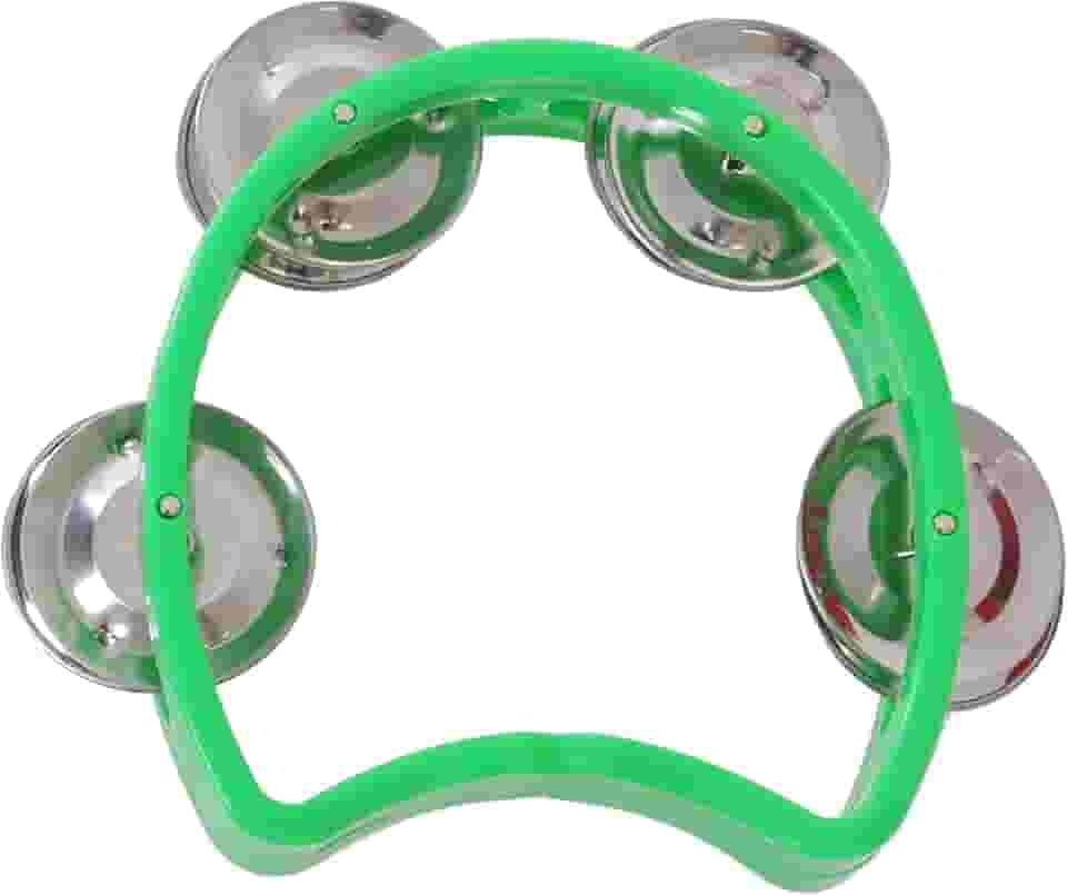 Pandeiro Infantil Meia Lua Pandeirola Profissional Colorido Para Criança Percussão Musical em ABS Instrumento de Mão Zaidan's (Verde)