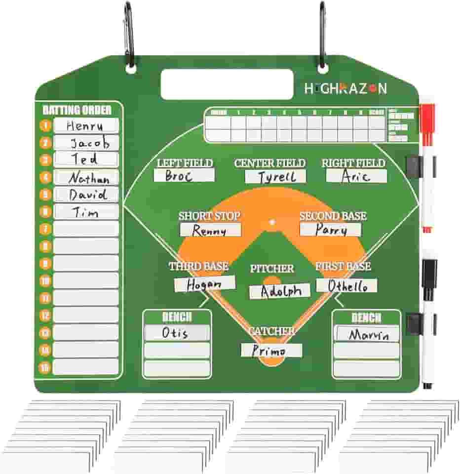Prancheta magnética para treinador de beisebol, quadro de alinhamento de treinador de beisebol tático premium com 40 cartas e marcadores, acessórios de treinamento de softbol para exibição de Dugout