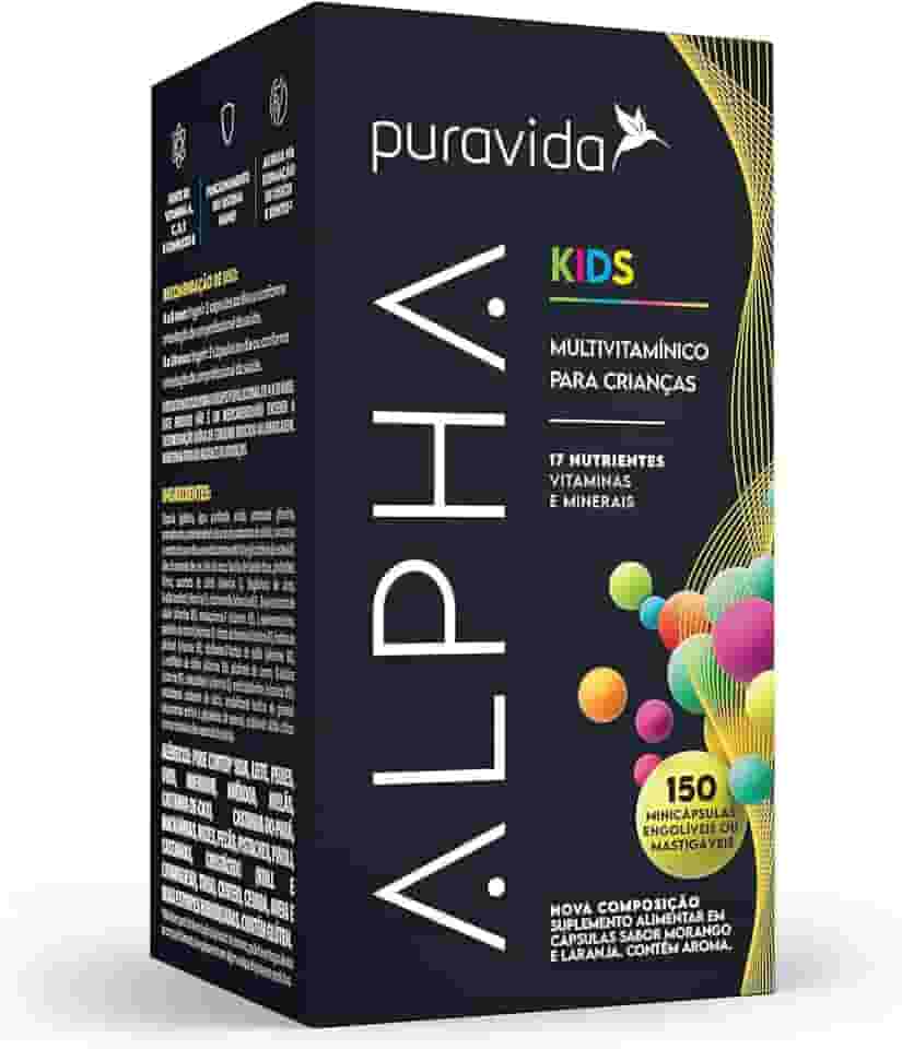 Puravida Vitaminas para Crianças Alpha Kids 150 Minicápsulas Mastigáveis