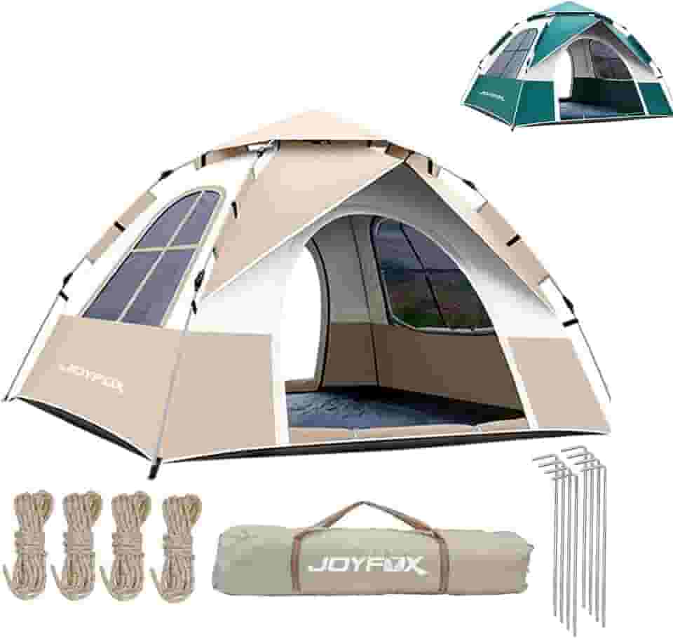 Barraca Camping Autoamatica Impermeavel 3-4 Pessoas 210 * 200 * 130cm, Praia Acampamento Duas Portas E Duas Janelas, Ventilação De Quatro Lados